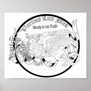 Regal Gold Gryphon Colouring Page  Poster