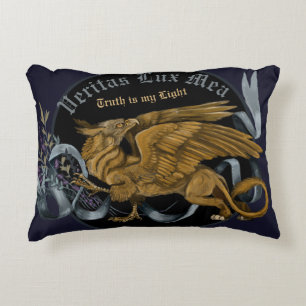 Regal Gold Gryphon Decorative Cushion
