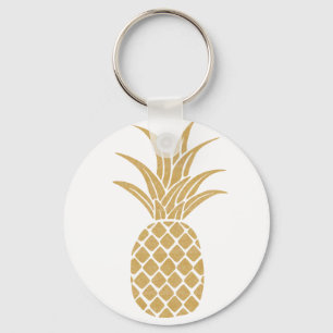 Regal Gold Pineapple Button Keychain