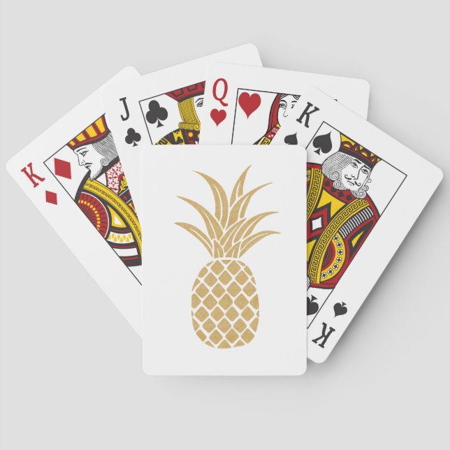 Regal Gold Pineapple Playing Card Wedding Favours (Back)