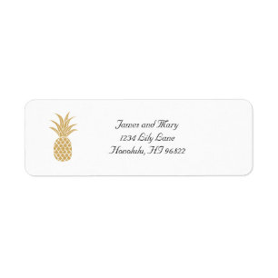 Regal Gold Pineapple Return Address Label