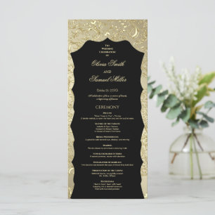 Regal Golden Damask Wedding Program
