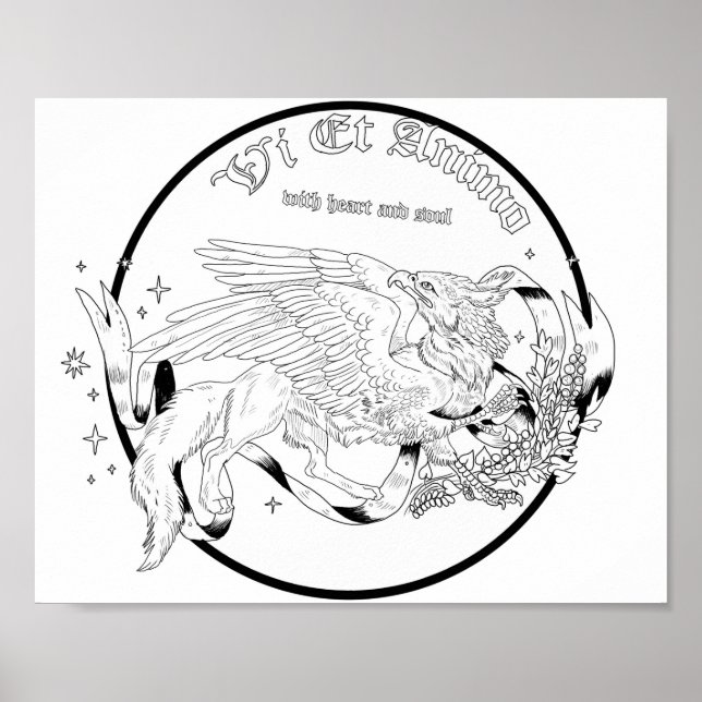 Regal Gryphon Coloring Page  Poster (Front)