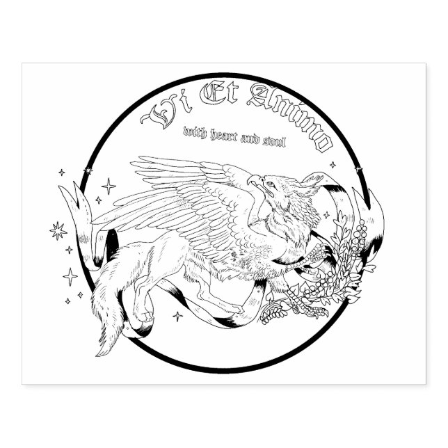 Regal Gryphon  Rubber Stamp (Imprint)