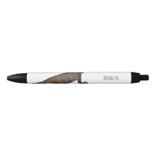 Regal horned lizard cartoon illustration black ink pen