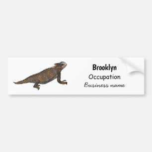 Regal horned lizard cartoon illustration bumper sticker