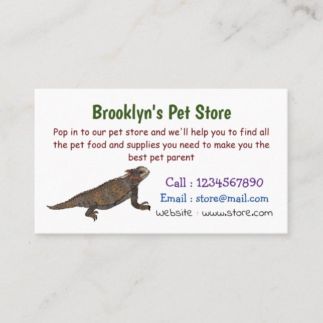 Regal horned lizard cartoon illustration  business card (Front)