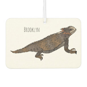 Regal horned lizard cartoon illustration car air freshener