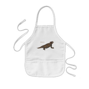 Regal horned lizard cartoon illustration kids apron