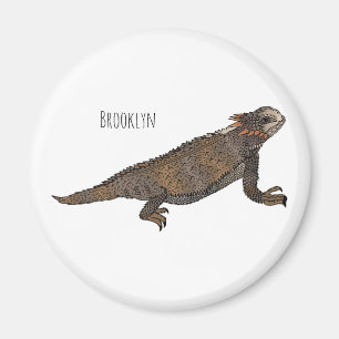 Regal horned lizard cartoon illustration magnet