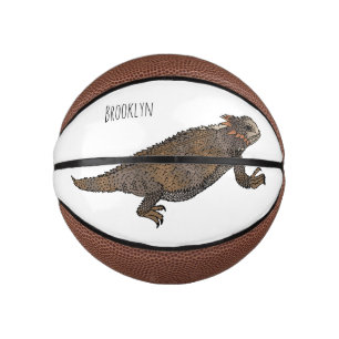 Regal horned lizard cartoon illustration mini basketball