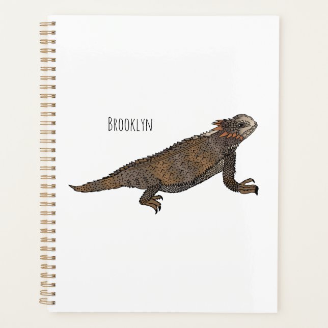 Regal horned lizard cartoon illustration planner (Front)