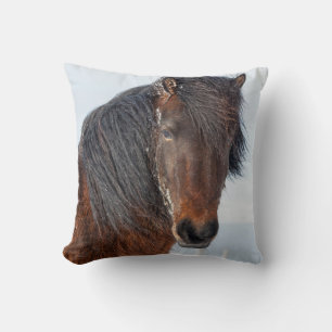 Regal Icelandic Horse Headshot Cushion