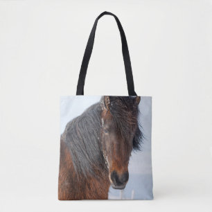 Regal Icelandic Horse Headshot Tote Bag