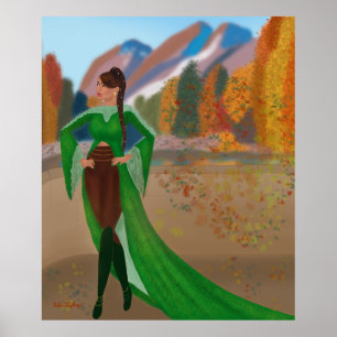Regal in Autumn   Beautiful Black Woman Poster