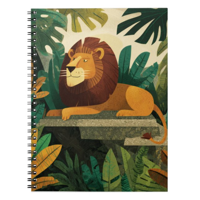 Regal Jungle Lion Bold Leaf Notebook (Front)