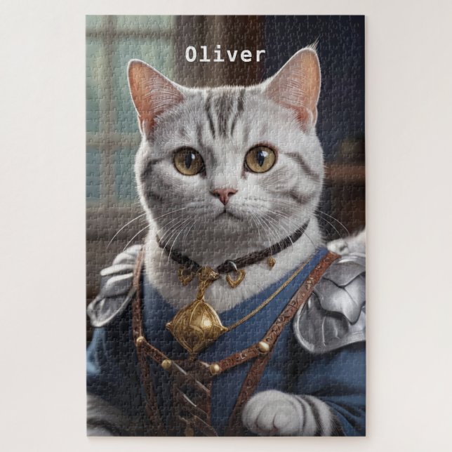 Regal Knight American Shorthair Cat Majestic  Jigsaw Puzzle (Vertical)
