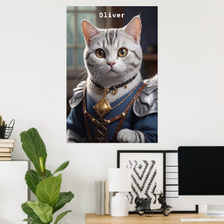 Regal Knight American Shorthair Cat Majestic  Poster