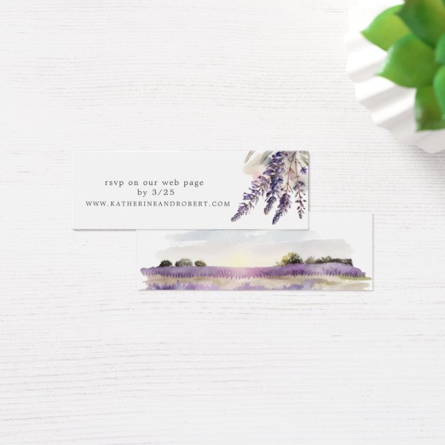 Regal Lavender Floral Wedding Website Card (Desk)