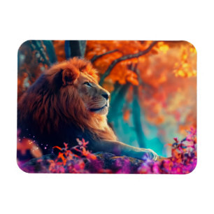 Regal Lion in Enchanted Forest Design Magnet