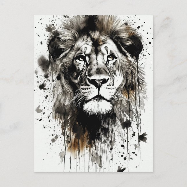 Regal Lion ink Art Postcard – Wildlife (Front)