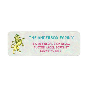Regal Lion Retro 70s Name Bright Return Address Label