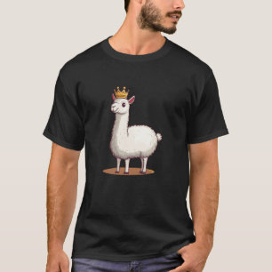 Regal Llama with Crown for a Laughable Twist T-Shirt