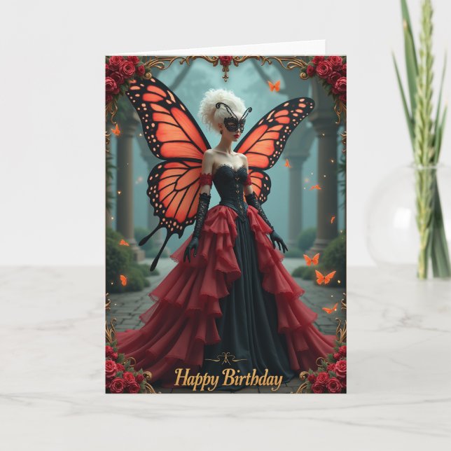 Regal Masquerade Birthday Card (Front)
