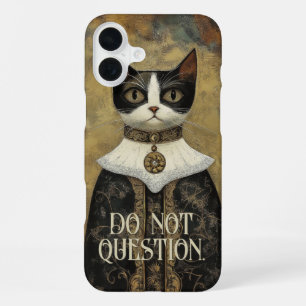 Regal Mediaeval Tuxedo Cat Rules iPhone 16 Plus Case