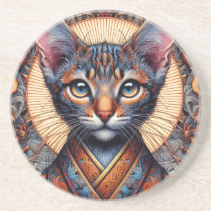 Regal Mythic ornate fantasy feline Coaster
