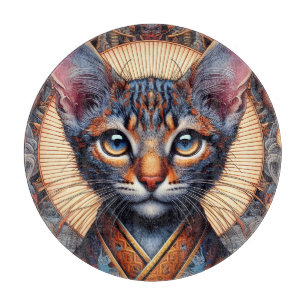 Regal Mythic ornate fantasy feline Cutting Board