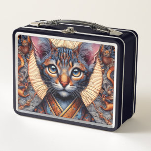 Regal Mythic ornate fantasy feline Metal Lunch Box