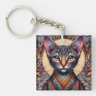 Regal Mythic ornate fantasy feline Planner Key Ring