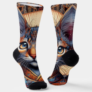 Regal Mythic ornate fantasy feline Planner Socks