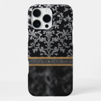 Regal Noir & Gold Damask