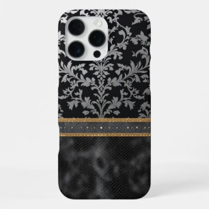 Regal Noir & Gold Damask iPhone 16 Pro Max Case