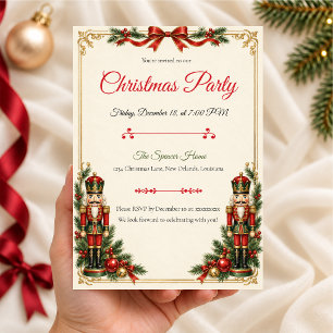 Regal Nutcracker Christmas Party Invitation