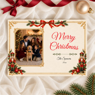 Regal Nutcracker Merry Christmas Holiday Card