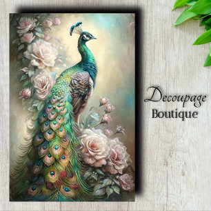Regal Peacock Decoupage Tissue Paper