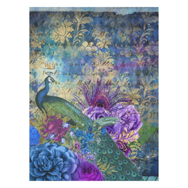 Regal Peacocks Peacock Tablecloth (Front)