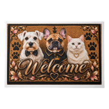 Regal Pets Welcome Doormat | Royal Dogs & Cat Rose