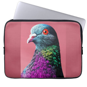 Regal Pigeon Majesty Vivid Realistic Bird Portrait Laptop Sleeve