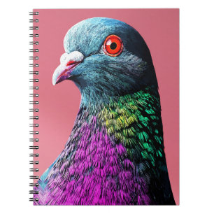 Regal Pigeon Majesty Vivid Realistic Bird Portrait Notebook