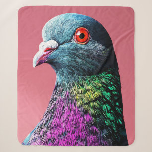 Regal Pigeon Majesty Vivid Realistic Bird Portrait Sherpa Blanket