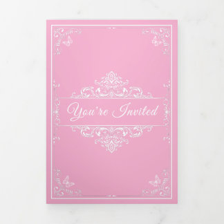 Regal Pink Quinceañera - Custom Photo Invitations
