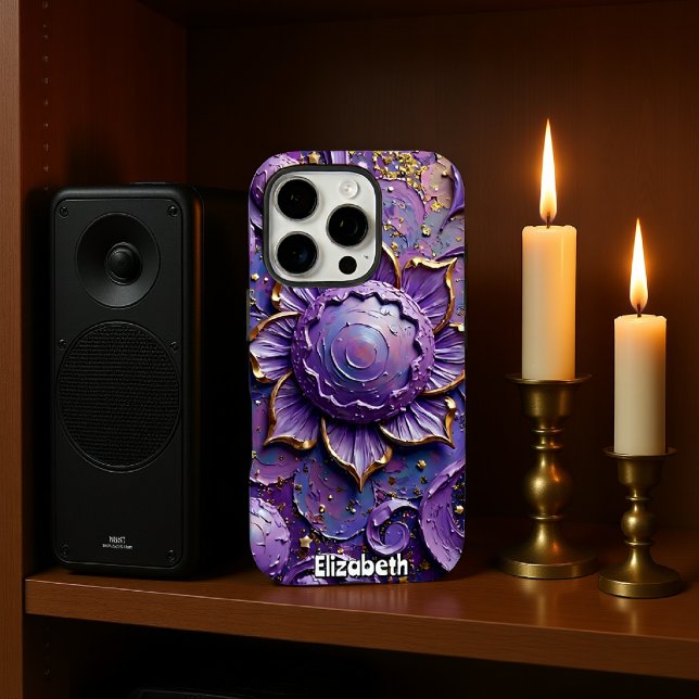 Regal Purple Floral Abstract Art Case-Mate iPhone Case (Creator Uploaded)