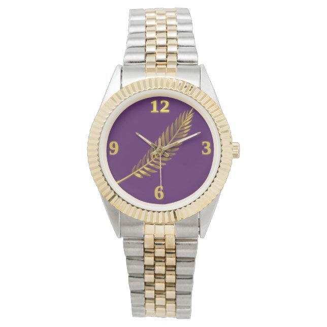 Regal Purple Golden Frond Watch (Front)