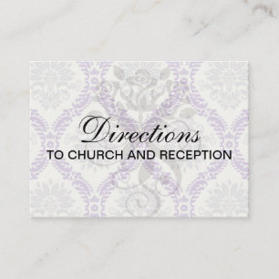 regal purple grey and cream damask design enclosure card