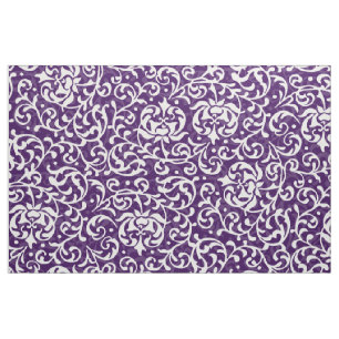 Regal Purple Renaissance Floral Damask Fabric