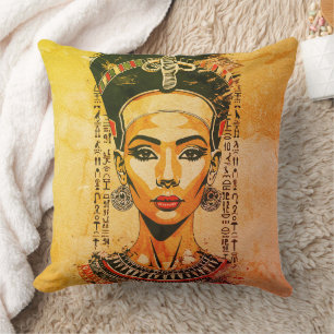 Regal Queen of Egypt – Modern Neo-Pharaoh Art Cushion